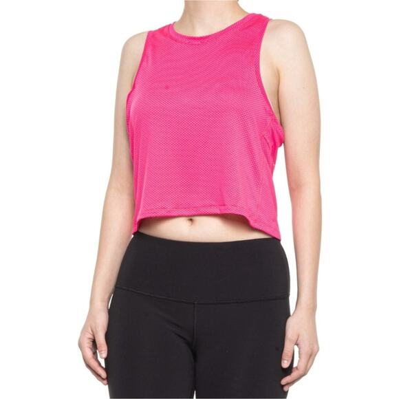 Hind Active Cropped Mesh Tank Neon Pink | Large - Picture 1 of 5